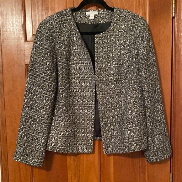 Dressbarn Black and White Tweed Blazer Size Large - Picture 5 of 8